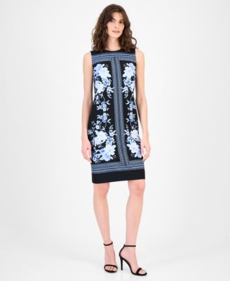 Women's Printed Sleeveless Sheath Dress