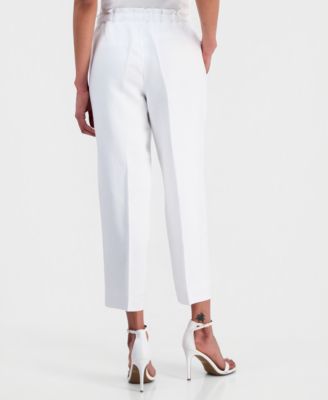 Petite Drawstring Linen-Blend Pants