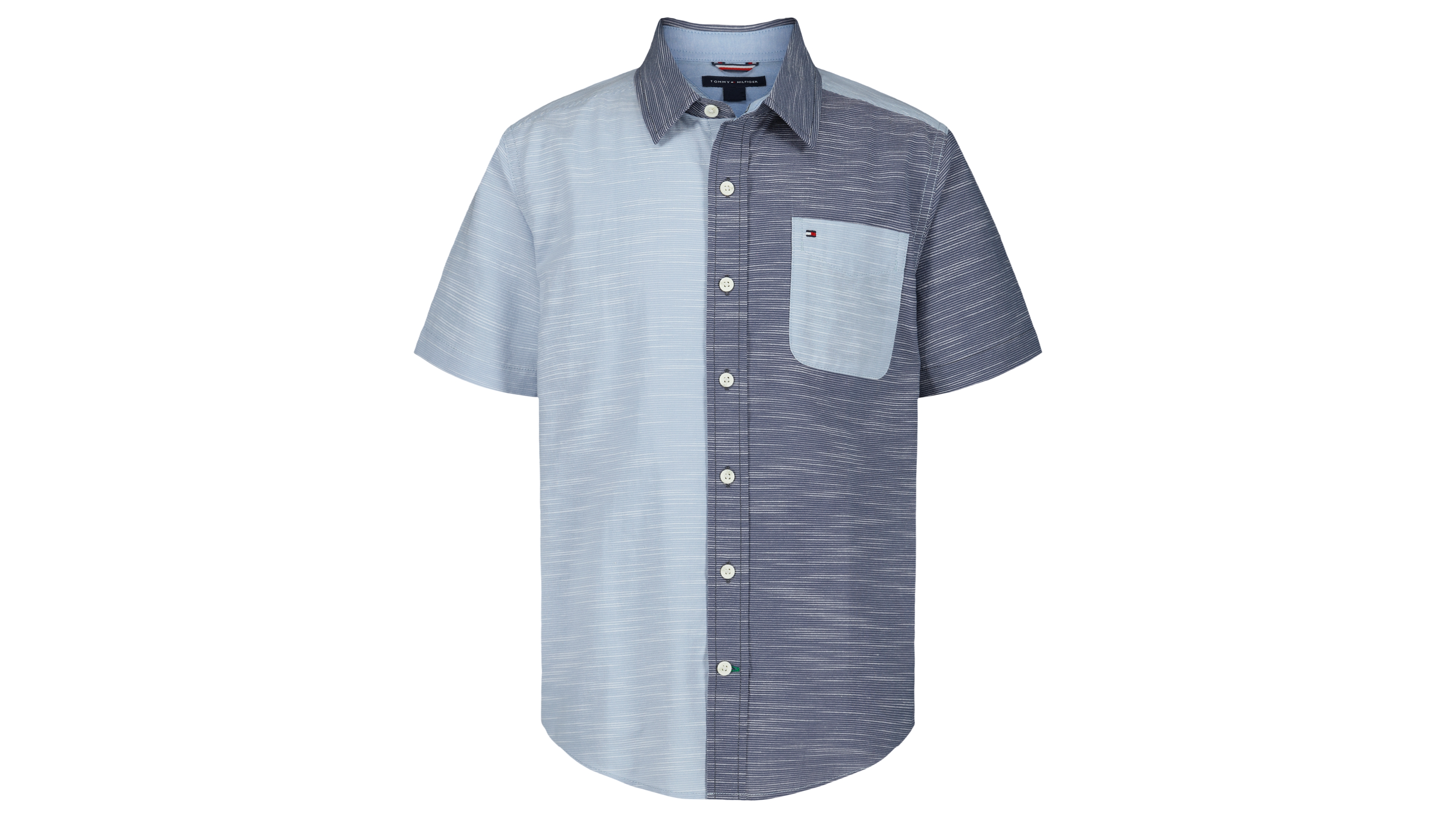 Tommy Hilfiger Boys' 8-20 Textured Party Short-Sleeve Woven Shirt