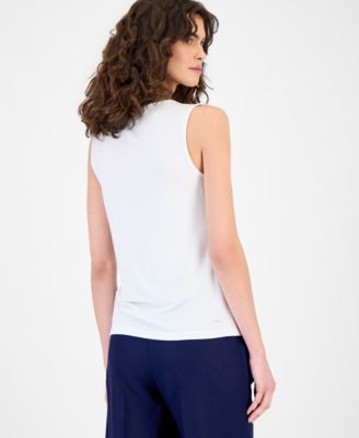 Women's Sleeveless Asymmetric Pleated Top