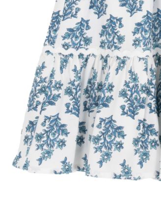 Girls' 2T-6X Printed Square Neck Dress