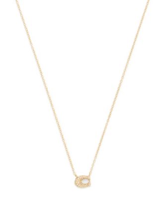 Faux Stone Pav&eacute; Signature C Necklace