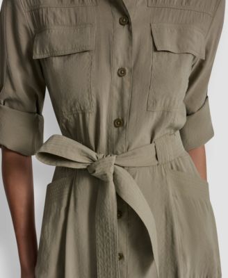 Women's Long-Sleeve Collared Roll Tab Fuji Cargo Dress