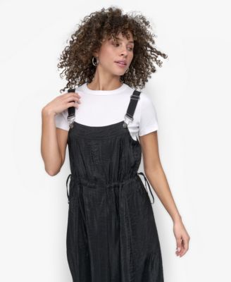 Women's Drawstring Adjustable Shoulder Overall Dress