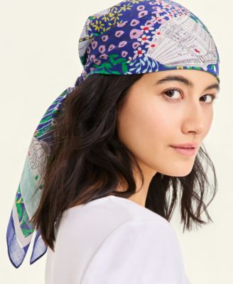 Flower Show Scenic Print Cotton Scarf