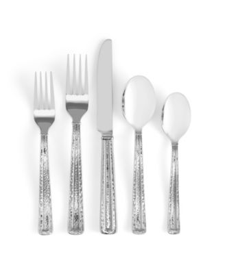 Stainless Steel Hammertone Collection 5-Pc. Flatware Set