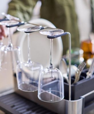 Extend Steel Plus 6.75" Expandable Dish Rack with Wine Glass Holder