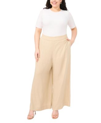 Plus Size Mid-Rise Wide Leg Pants