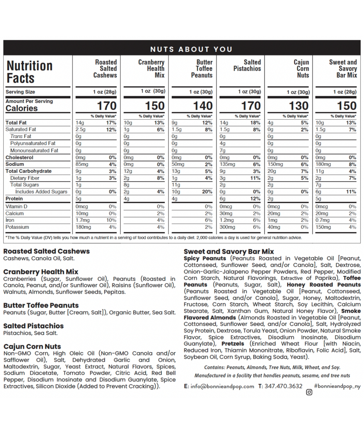 Bonnie & Pop Valentine's Day Gourmet Nut Heart Box, 1.5 lbs.