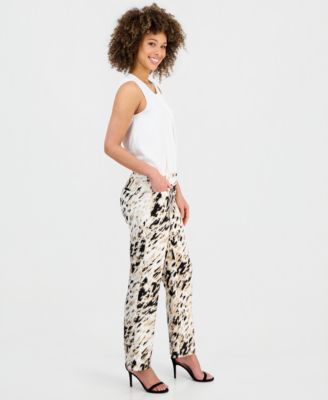Women's Animal-Print Straight-Leg Pants