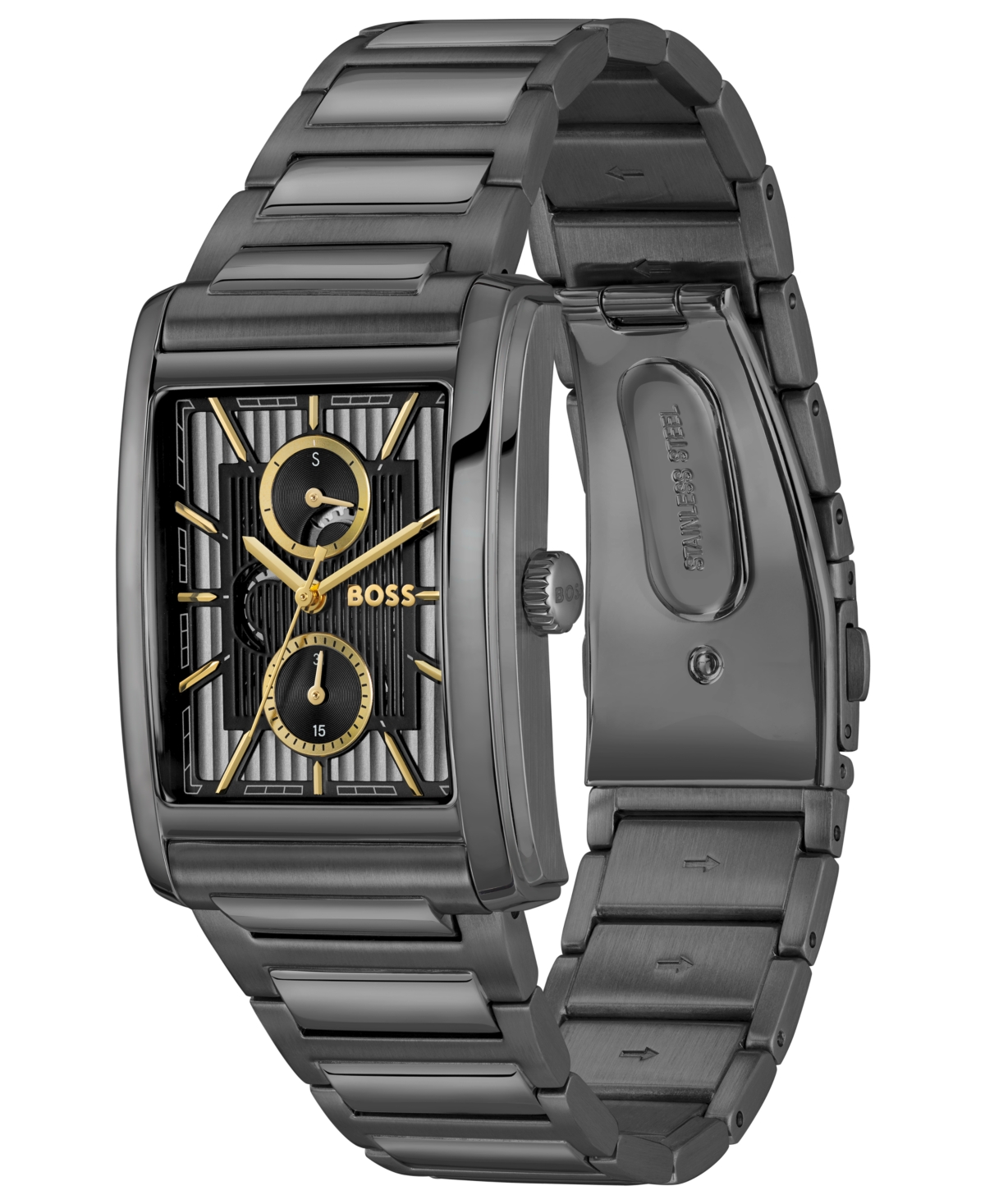 Hugo Boss Men's Principle Dress Multi Quartz Multi Ionic Plated Grey Steel Watch, 42.5mm