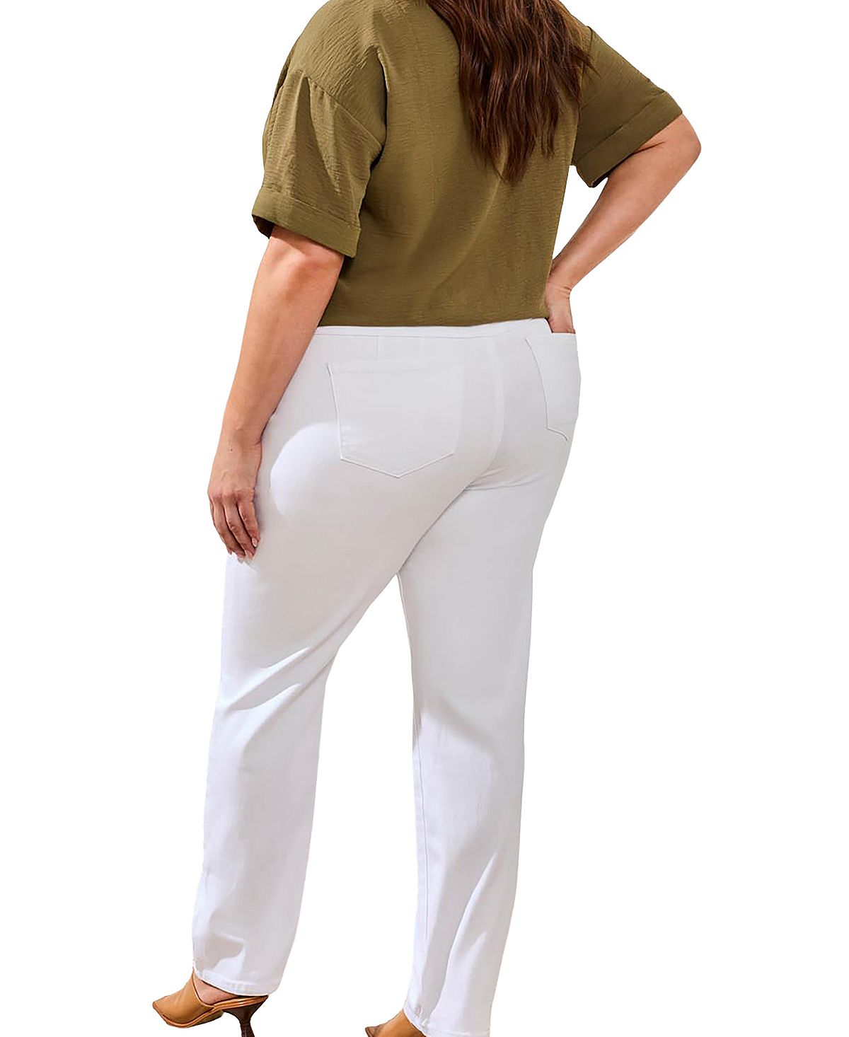TRIBAL Plus Size Sophia Curvy Straight Leg Jeans view 3 — MAYCSS fashion products