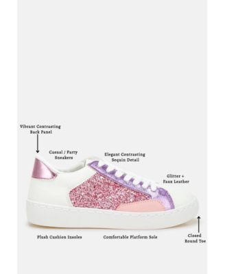 Womens Cosmolight Glitter Faux Leather Sneakers