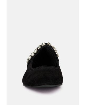 ASSISI Womens Fine Suede Mary Jane Ballet Flats