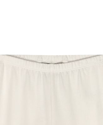 Girls' 4-6X Round Neck Short-Sleeve Top and Cropped Leggings, 2-Piece Set