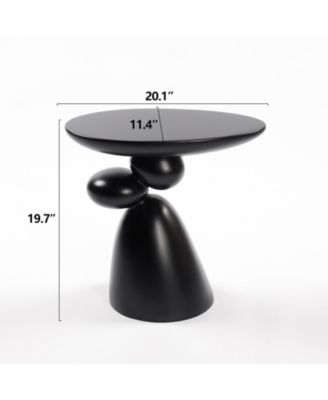 Modern Minimalist Fiberglass End Table for Living Room and Bedroom Decor