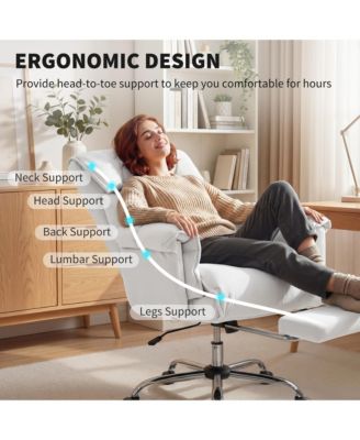 Executive Office Chair, Computer Desk Chair with Footrest,