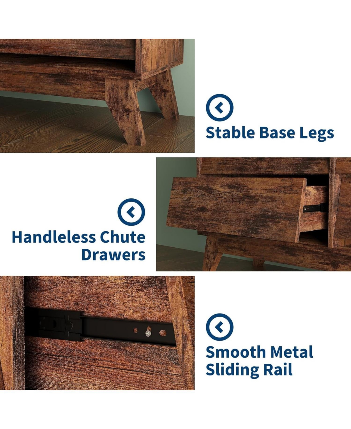 gaomon 6 Dresser for Bedroom, 47" Wide Dresser, Freestanding Horizontal Drawer with Storage, Wooden Closet Chest Storage Living Room, Hallway