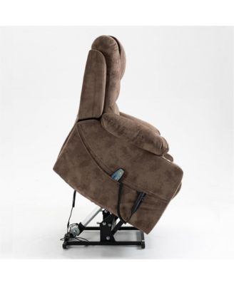 Leather Recliner Chair with 2 Cup Holder, Lounge Chair Power Lift Chair Relax Sofa Chair