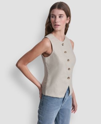 Women's Crewneck Button-Front Vest