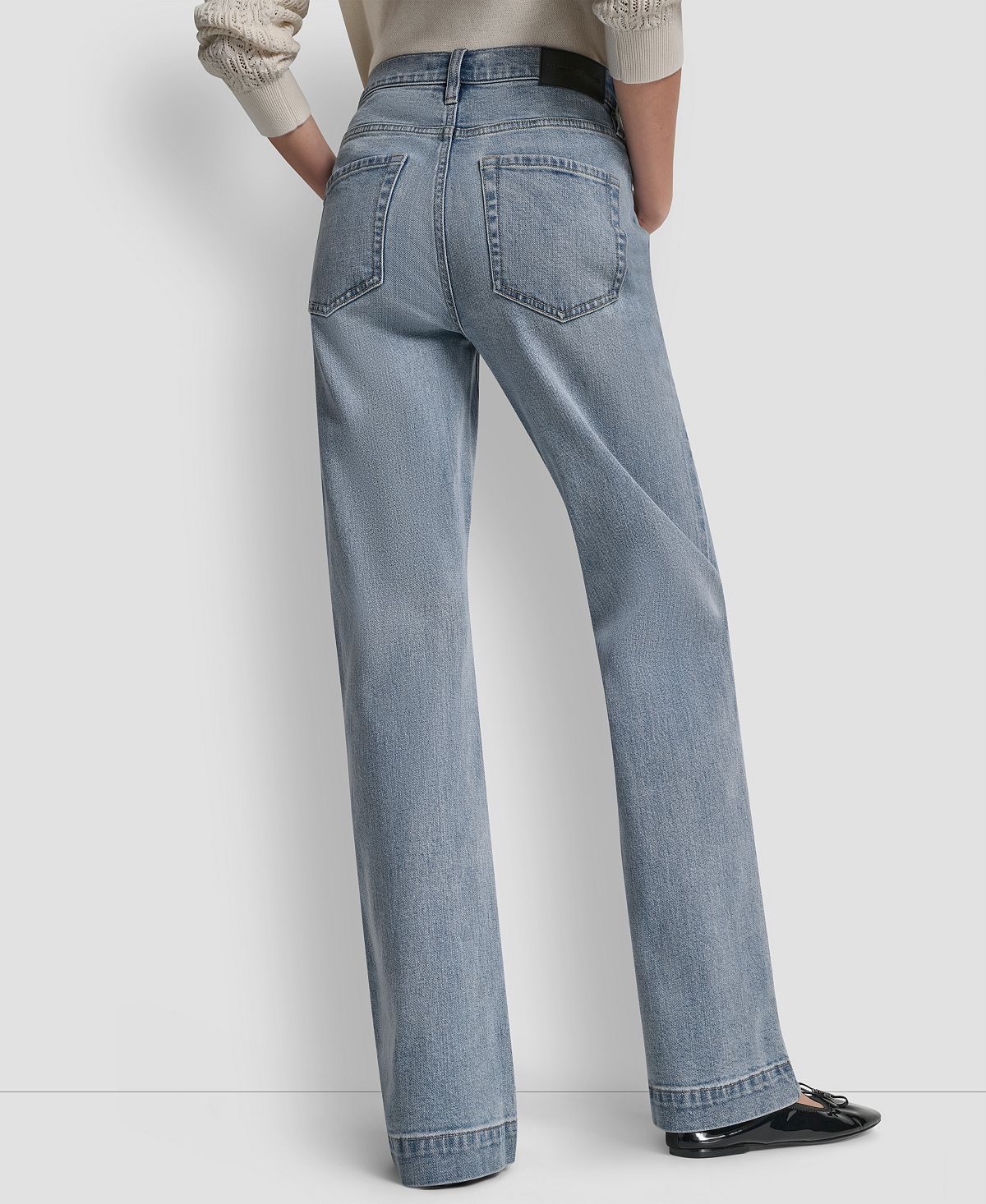DKNY Jeans Women's High Rise Relaxed Flare Fit Jeans view 3 — MAYCSS fashion products