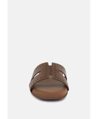 Womens Ivanka Cut Out Slip On Sandals