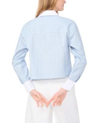 Women's Collared Buttoned Long-Sleeve Shirt