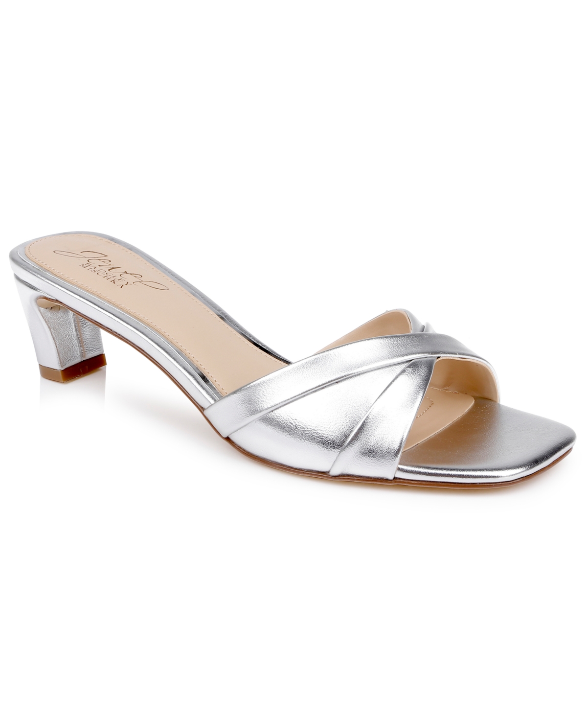 Jewel Badgley Mischka Women's Paris Slip-On Slide Sandals - Silver Metallic