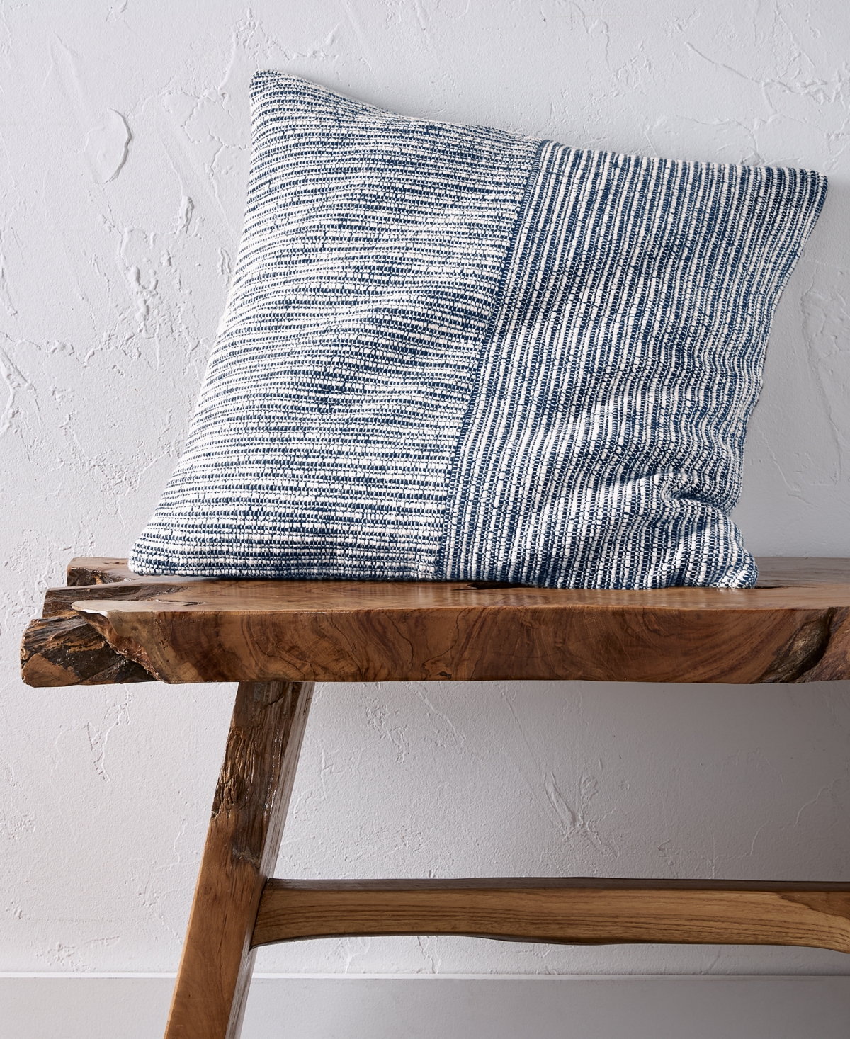 Oake Striped Patch Decorative Pillow, 18" x 18", Exclusively for Macy's