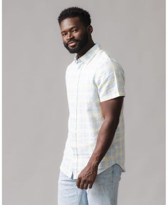 Men's Linen Short Sleeve Button Down Shirt