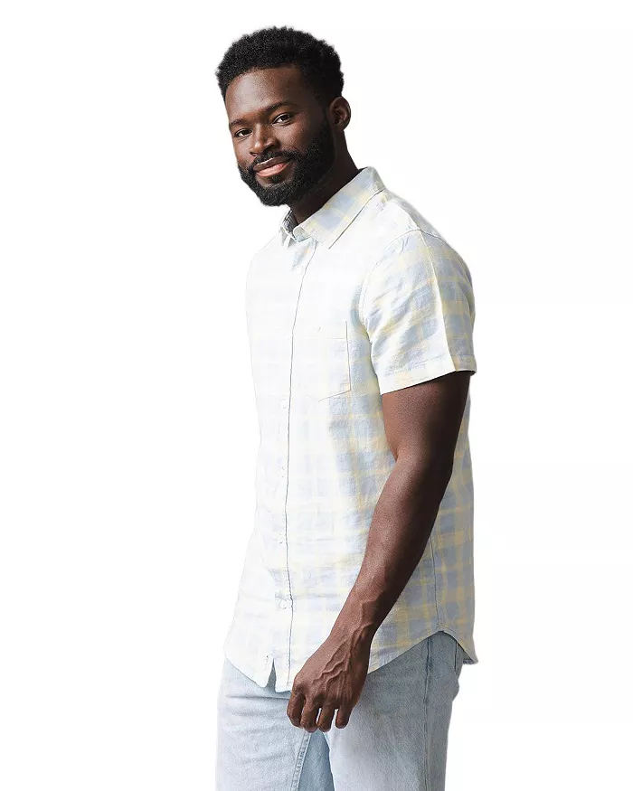 Men's Hope and Henry Linen Short Sleeve Button Down Shirt - thumbnail 3