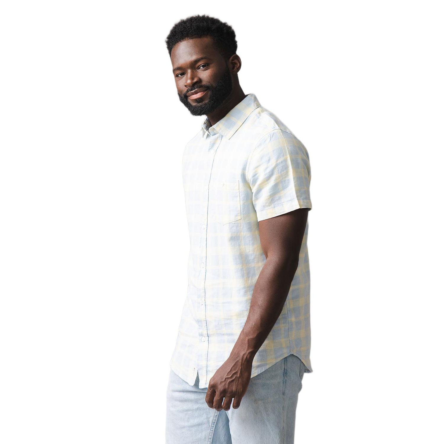 Men's Hope and Henry Linen Short Sleeve Button Down Shirt