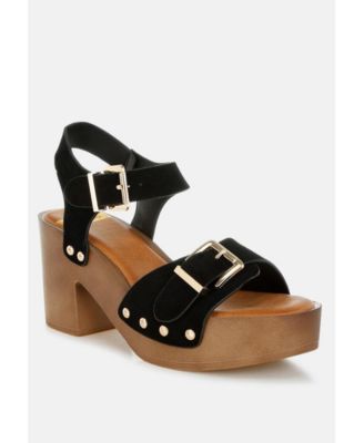 Womens Lhasa Real Suede Leather Clog Sandals