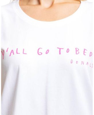 Women's Drawbertson Y'All Go To Bed Cotton Pajama T-Shirt