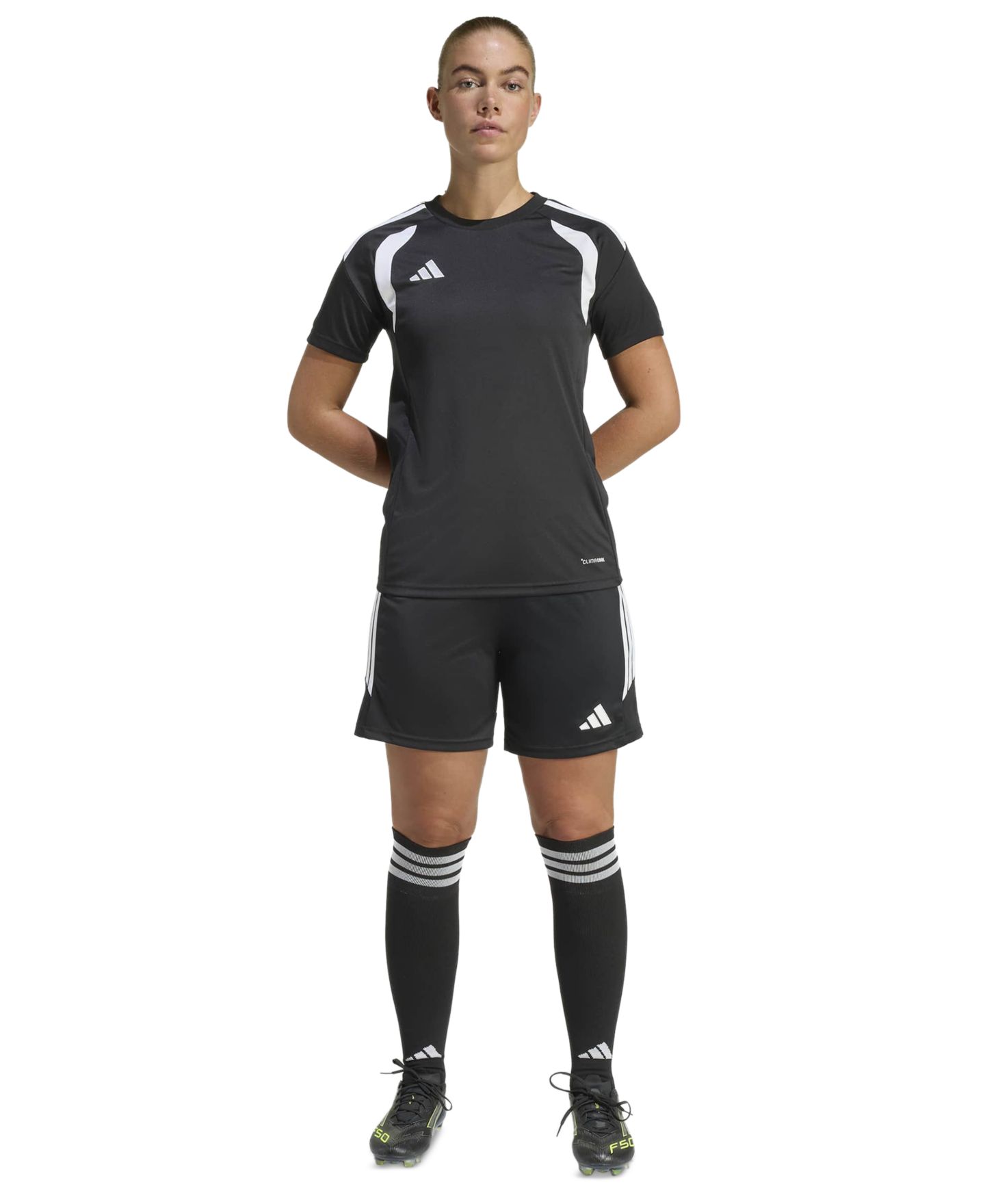 Женская футболка adidas Tiro 26 League Soccer Jersey T-Shirt, цвет: Чёрный / Белый — фото 2