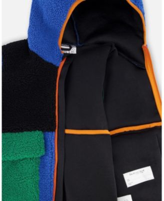 Toddler Boy Sherpa Jacket Blue Colorblock