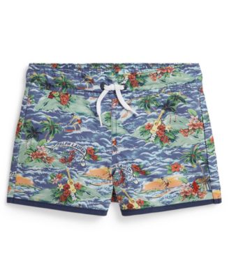 Boys' 2-7 Tropical Print Swim Trunks