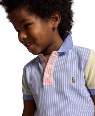 Boys' 2-7 Striped Oxford Mesh Polo Shirt
