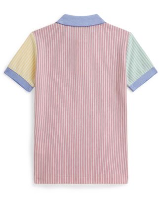 Boys' 2-7 Striped Oxford Mesh Polo Shirt