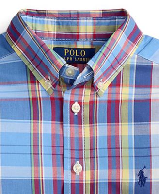 Boys' 8-20 Plaid Long-Sleeve Poplin Shirt