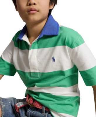 Boys' 8-20 Striped Cotton Short-Sleeve Rugby Shirt
