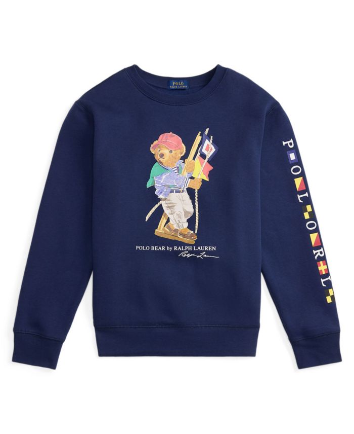 Polo Ralph Lauren Boys' 8-20 Polo Bear Fleece Long-Sleeve Sweatshirt