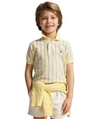 Boys' 2-7 Striped Oxford Mesh Polo Shirt