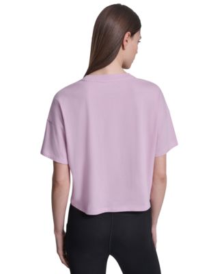 Women's Metallic Bubble Logo Drop Shoulder Pull-On T-Shirt