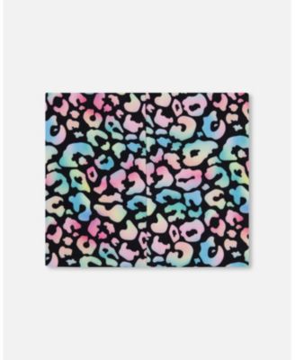 Girl Stretch Jersey Neck Tube Black Animal Print - Toddler|Child