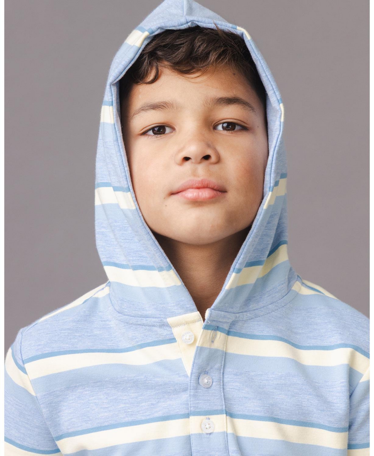 Hope & Henry Boys Organic French Terry Henley Hoodie