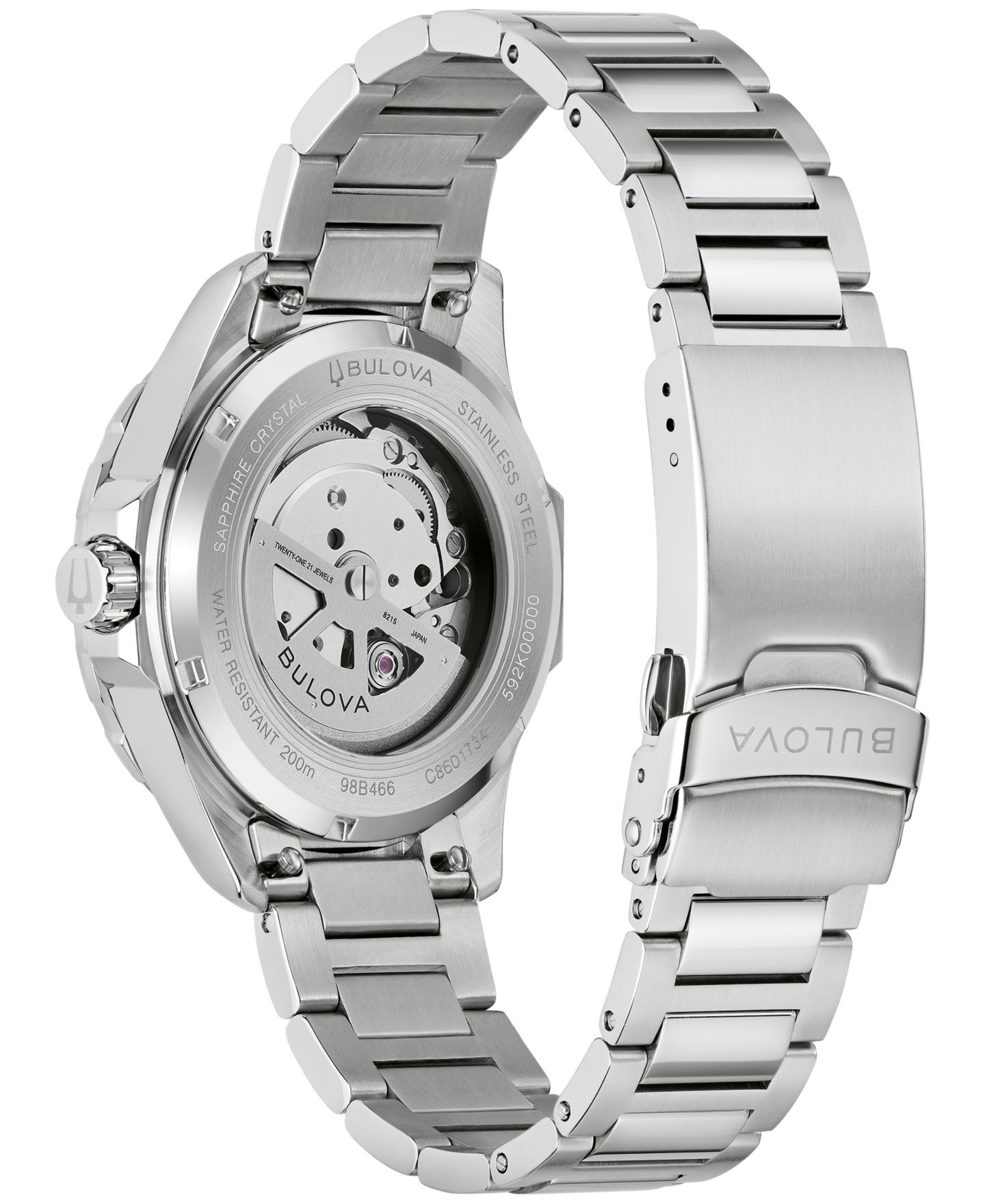 Мужские часы Bulova Marine Star Series B Automatic Silver-Tone Stainless Steel Bracelet Watch 45mm — фото 5