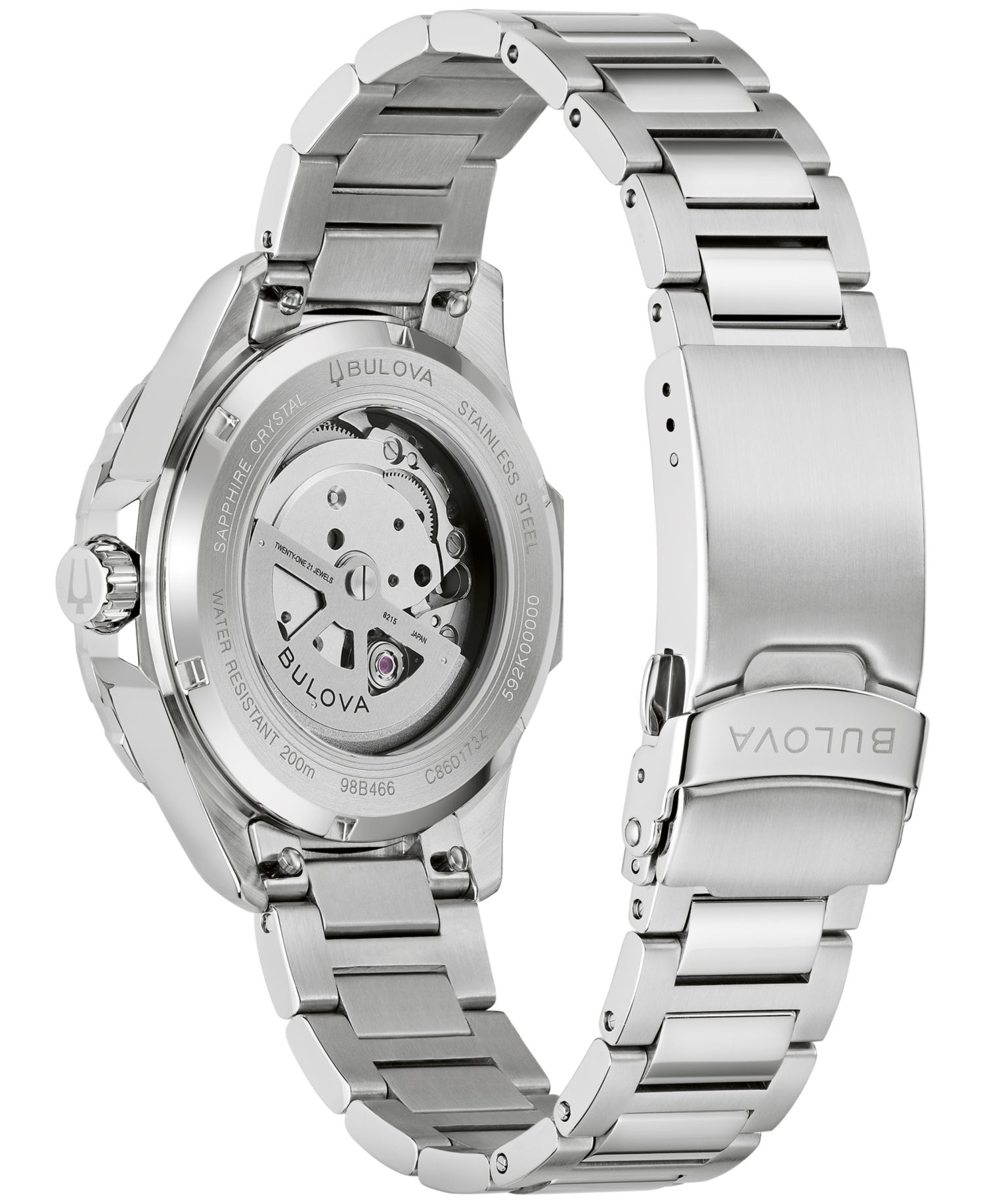 Men's Marine Star Series B Automatic Silver-Tone Stainless Steel Bracelet Watch 45mm