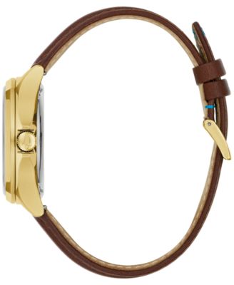 Men's Tony Bennett NYC Brown Leather Strap Watch 32mm