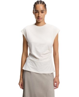 BOSS by Women's Mercerized-Cotton Slim-Fit T-Shirt